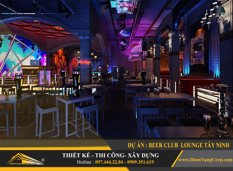 Hình ảnh thực tế thi công công trình Lounge Beer Club Tây Ninh