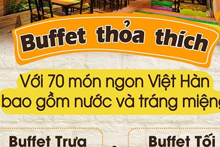 Buffet tối Việt, Hàn trên 70 món,tại Golden Buffet Ngon,nhất giá rẻ nhất tại Quận 3