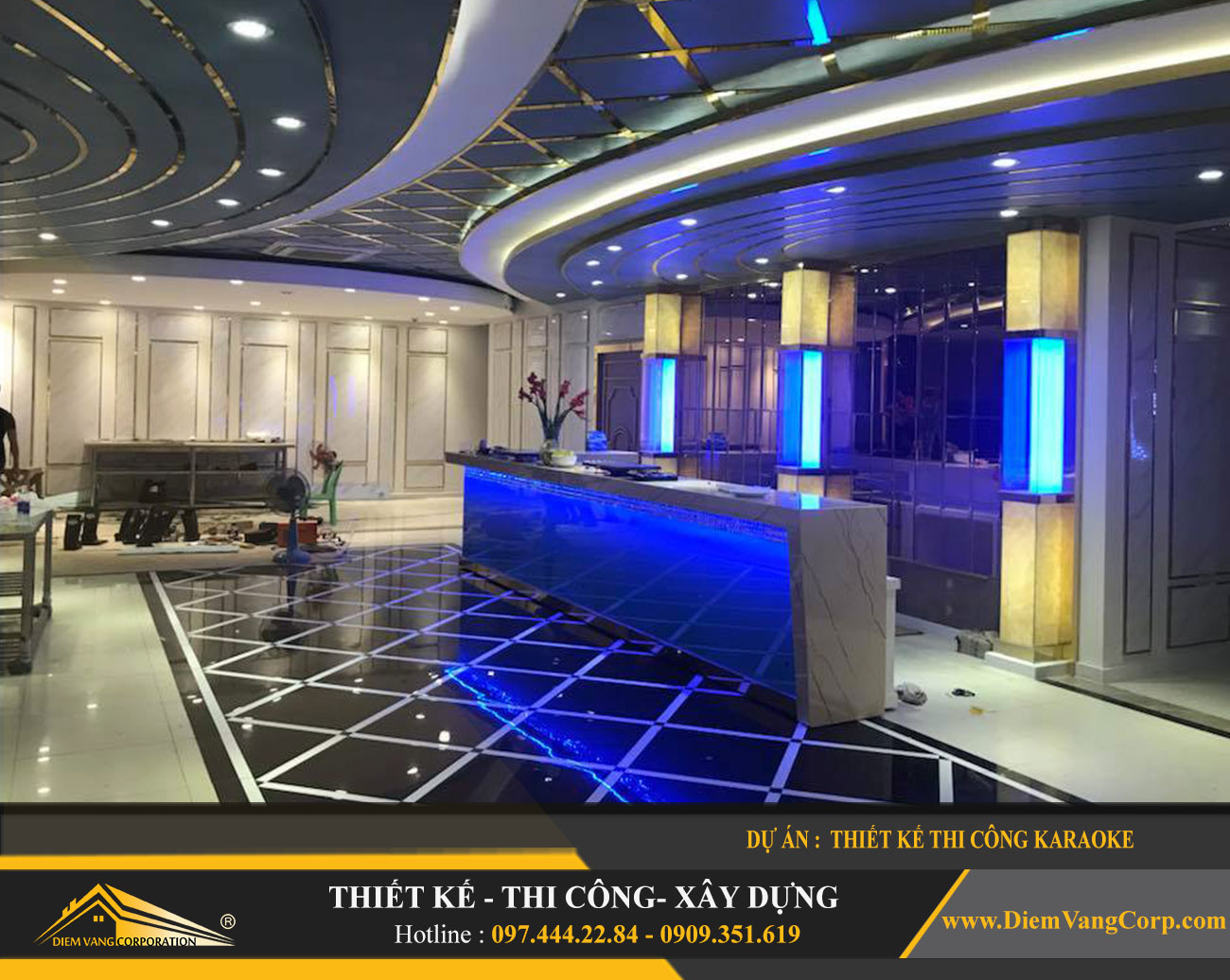 Thiết kế sảnh hành lang mặt tiền karaoke bar lounge,beer club 6