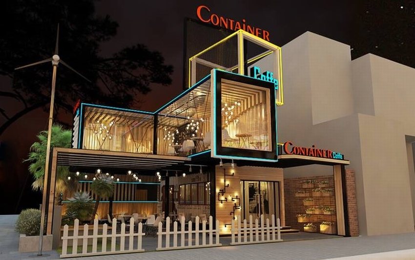 Thiết kế thi công quán cafe Container 2 tầng độc đáo – Xu hướng khởi nghiệp hiện đại 2