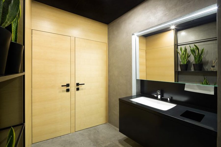 Nhà hàng Scandinavian hiện đại sang trọng với đèn spotlight trần đen 556