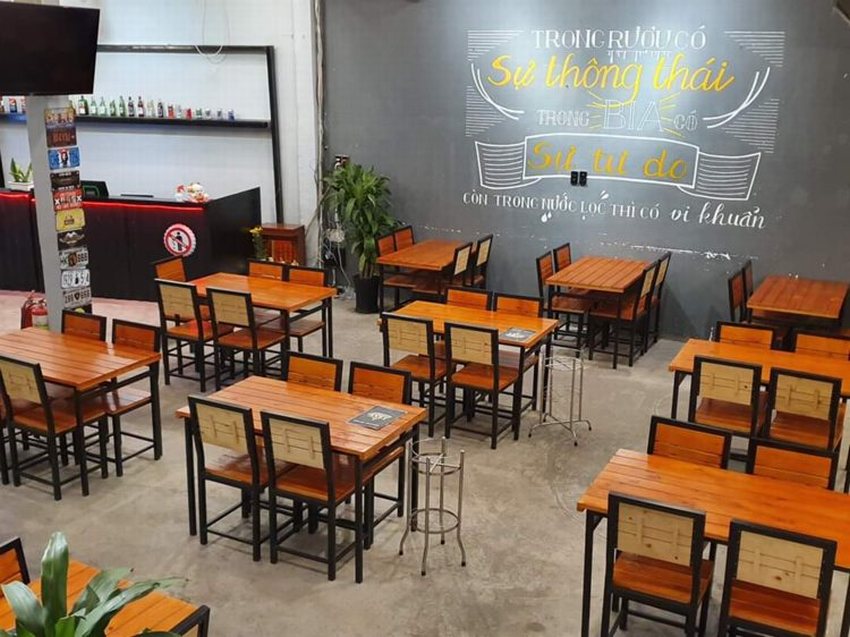Nhà hàng Quán nhậu khung thép bình dân chi phí thấp Thiết kế Nhà hàng Quán nhậu khung thép phong cách mở