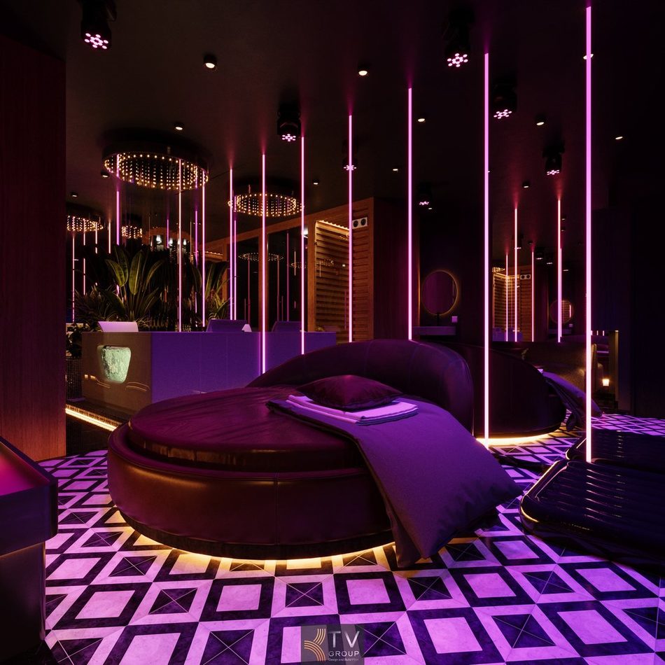 Nội thất spa phong cách luxury hiện đại sử dụng vật liệu cao cấp mang lại vẻ đẹp sang trọng và bền vững 