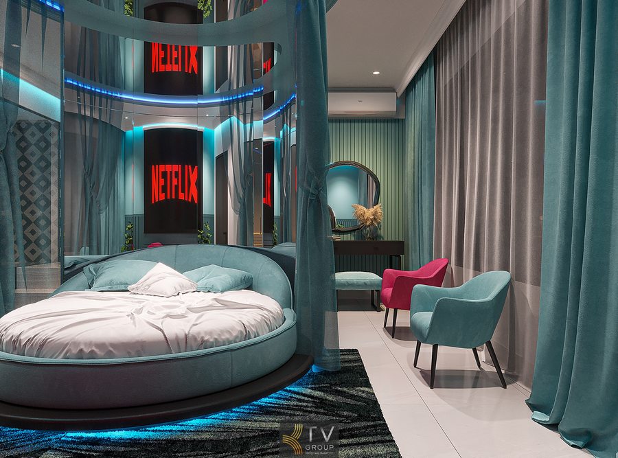 không gian phòng khách sạn nhỏ tối ưu công năng và ánh sáng tự nhiên phòng ngủ khách sạn với tông màu trung tính và nội thất gọn gàng 