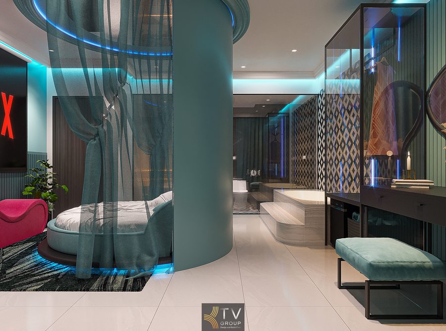 nội thất phòng khách sạn đẹp với rèm cửa lớn và ánh sáng tự nhiên phòng nghỉ khách sạn thiết kế tinh tế với ánh sáng ấm áp 