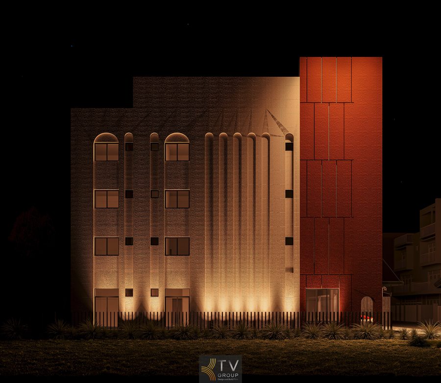 Thiết kế khách sạn phong cách hiện đại với hình khối đơn giản