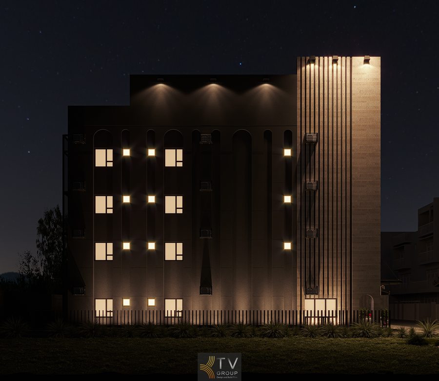 Thiết kế khách sạn hiện đại với hệ đèn facade 