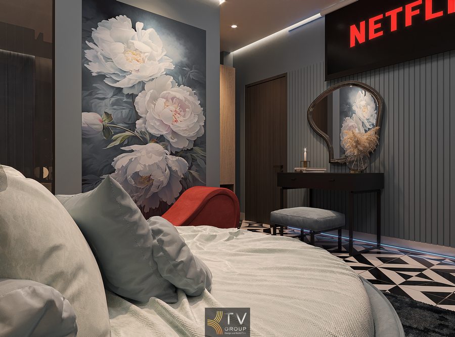 Nội thất phòng khách sạn phong cách nghệ thuật hiện đại Thiết kế khách sạn romantic với màu sắc nhẹ nhàng