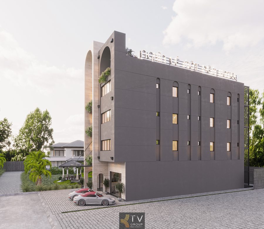 Không gian khách sạn với nhiều cây xanh tạo cảm giác thư giãn