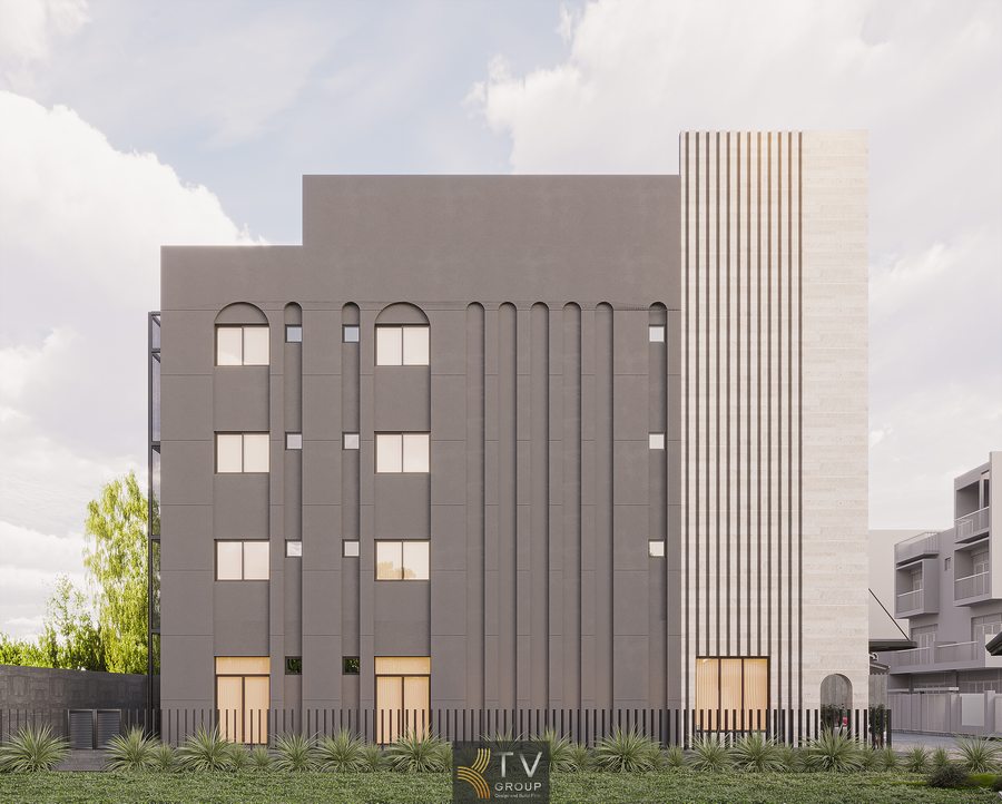 Khách sạn phong cách tropical với cảnh quan xanh mát Thiết kế khách sạn với view sân vườn ban ngày