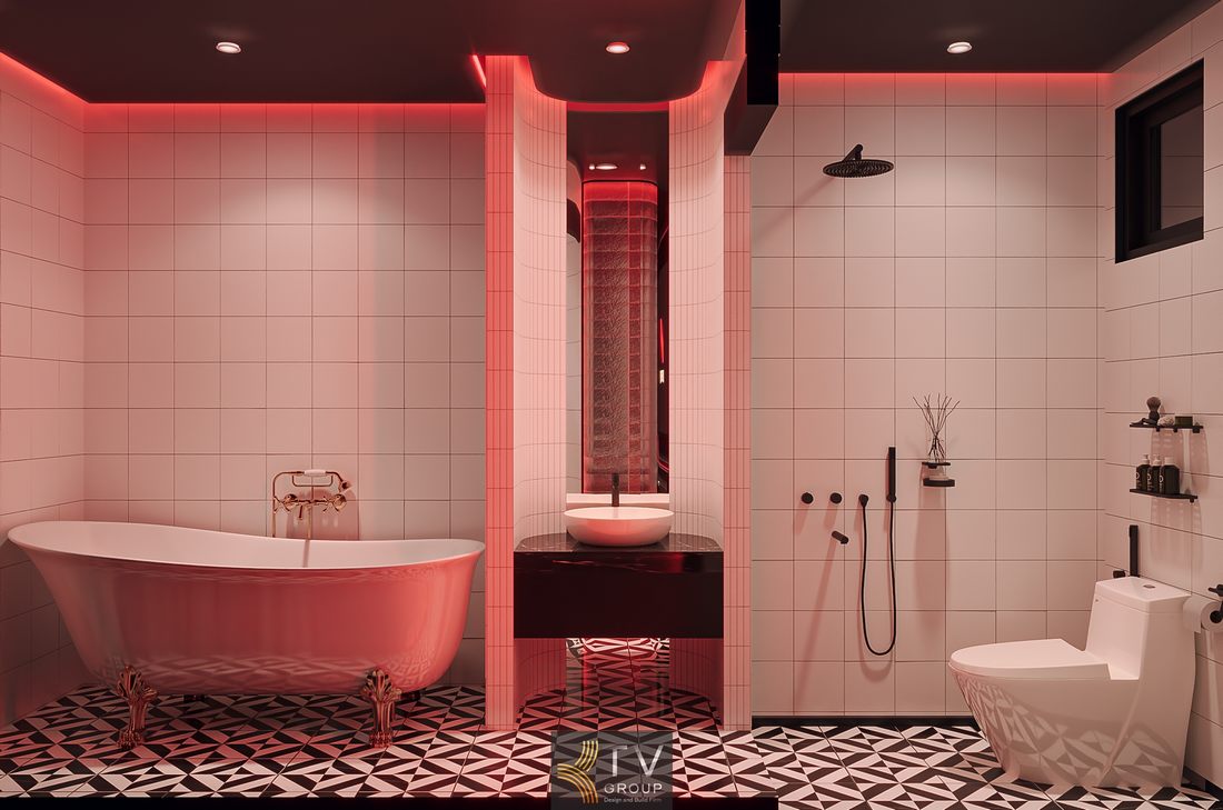 Thiết kế thi công phòng khách sạn với hệ ánh sáng nổi bật và nội thất tinh giản, giúp không gian vừa đẹp vừa dễ vận hành