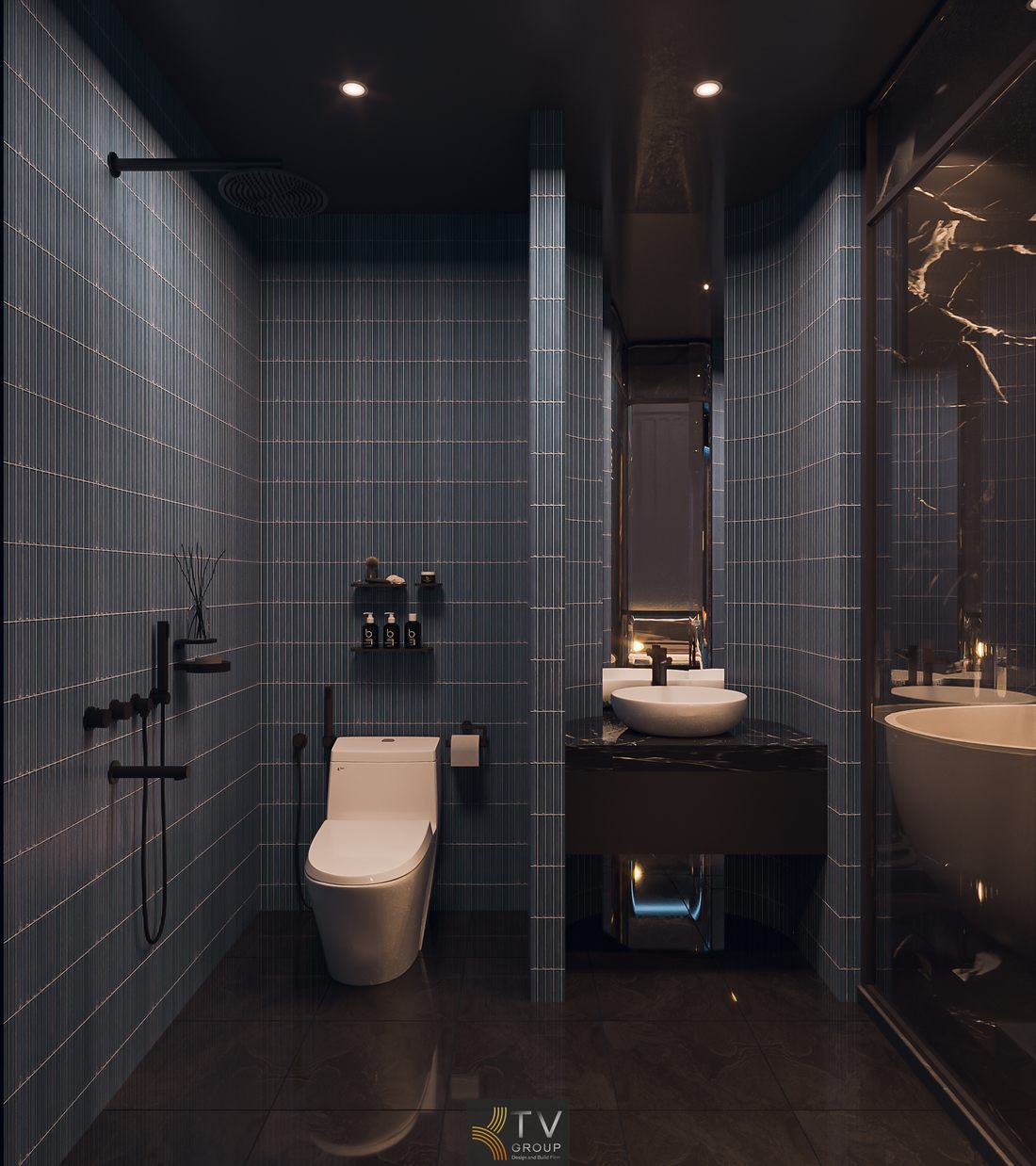 Thiết kế thi công phòng tắm khách sạn ánh sáng LED nghệ thuật, vật liệu cao cấp giúp nâng trải nghiệm và tăng giá trị khai thác phòng 
