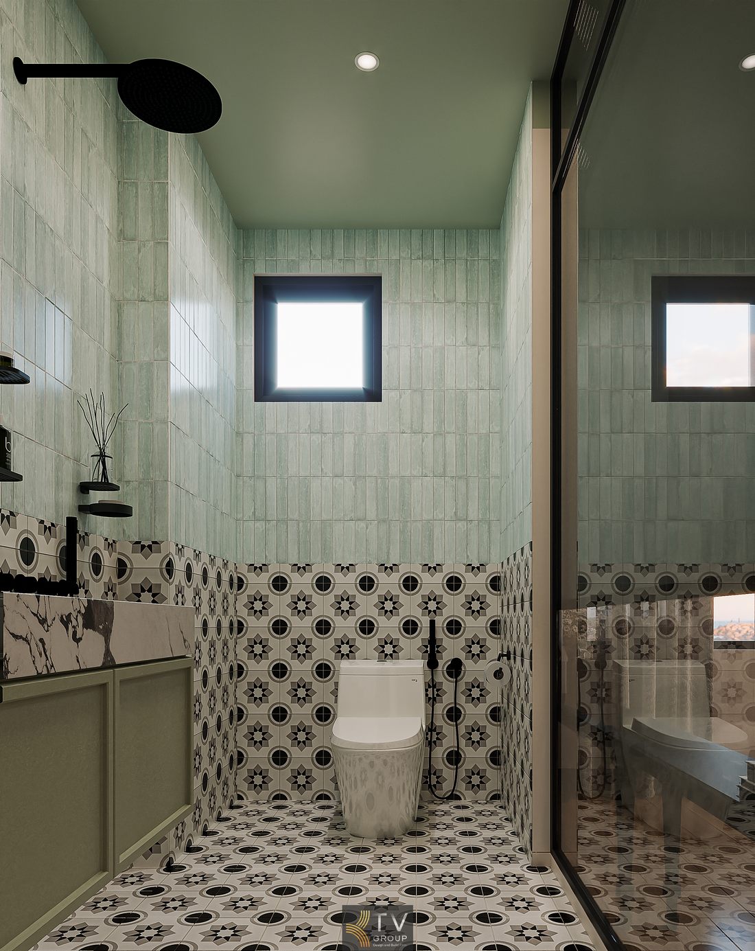 Thiết kế khách sạn với cửa sổ lớn và rèm hai lớp