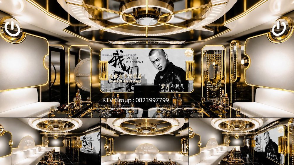 Phòng 13 thuộc dự án HAPPY 7 – BISTRO KTV gây ấn tượng với phong cách luxury hiện đại, sắc vàng ánh kim tinh tế, bố cục nội thất đẳng cấp và không gian giải trí cao cấp tại TP.HCM.