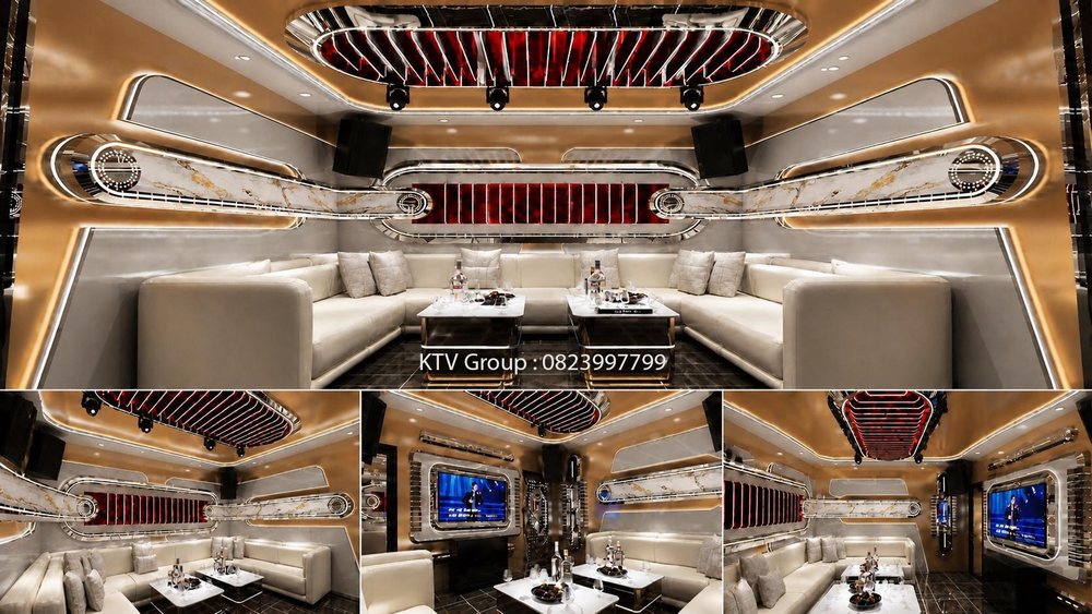 Phòng 14 thuộc dự án HAPPY 7 – BISTRO KTV gây ấn tượng với phong cách luxury hiện đại, sắc vàng champagne cao cấp, nội thất tinh gọn và thiết kế tạo cảm giác ấm áp, đẳng cấp tại TP.HCM.