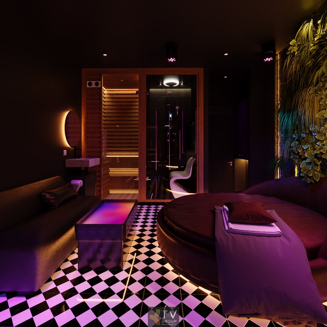 Mẫu phòng massage VIP phong cách Luxury Relaxation với ánh sáng LED nghệ thuật, bố cục thông minh và trải nghiệm thư giãn đa giác quan tại Quận 1 