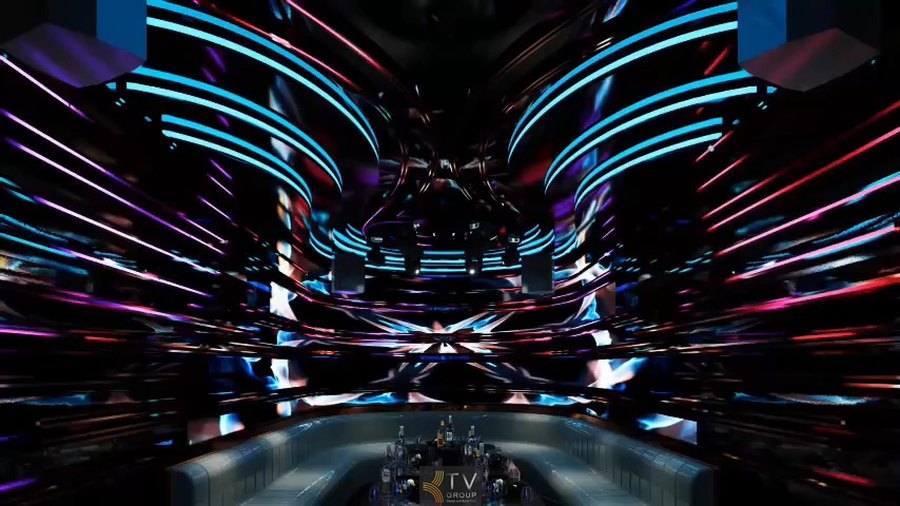 Thiết kế karaoke hiện đại tại Tây Ninh với concept futuristic, ánh sáng LED sống động và không gian sang trọng, giúp nâng cao trải nghiệm khách hàng. 