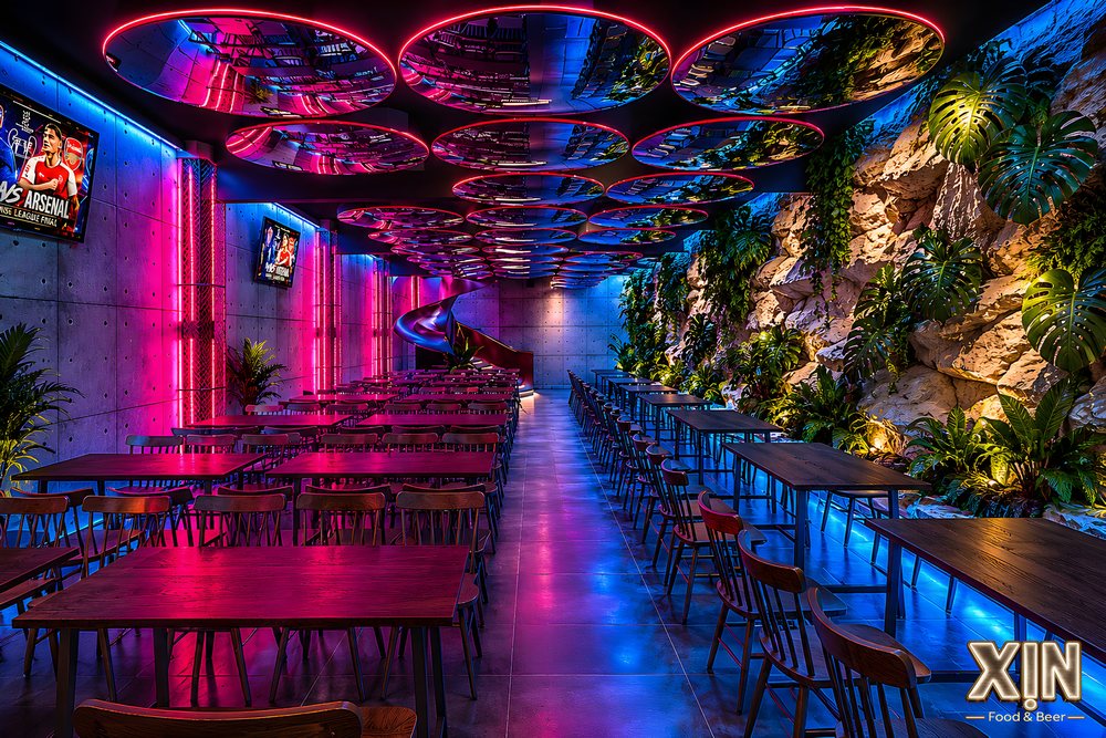 Thiết Kế Thi Công Beer Garden Food Music kết hợp khu vực Food, Beer và Music tạo trải nghiệm giải trí đẳng cấp.