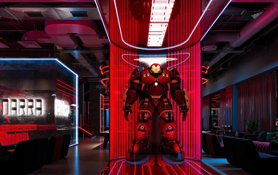 Thiết kế không gian bida 1.000m² theo phong cách night club hiện đại, tạo điểm nhấn trưng bày trung tâm, tối ưu công năng và trải nghiệm giải trí cao cấp 