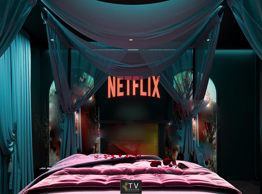 Thiết kế thi công phòng khách sạn lãng mạn sắc màu với ánh sáng LED, nội thất mềm mại và bố cục tinh tế. Dự án mới thực hiện bởi KTV Group. META KEYWORDS