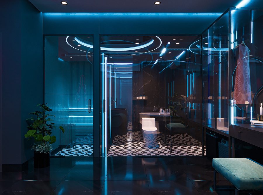 Thiết kế thi công phòng khách sạn chủ đề lãng mạn phong cách Blue Glow hiện đại, tạo trải nghiệm nghỉ dưỡng tinh tế và cuốn hút – KTV Group