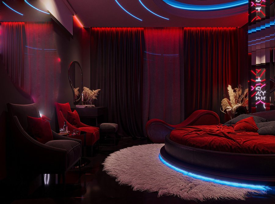 Phòng khách sạn phong cách Red Vision – KTV Group