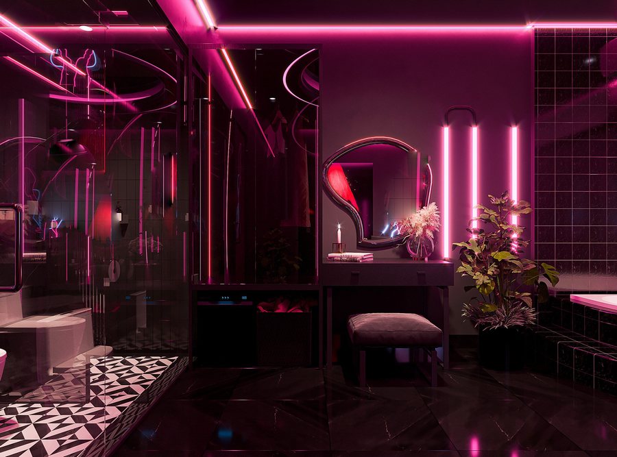 thiết kế khách sạn chủ đề, thi công phòng khách sạn, phòng nghỉ lãng mạn, phong cách red vision, thiết kế 2025, KTV Group 2