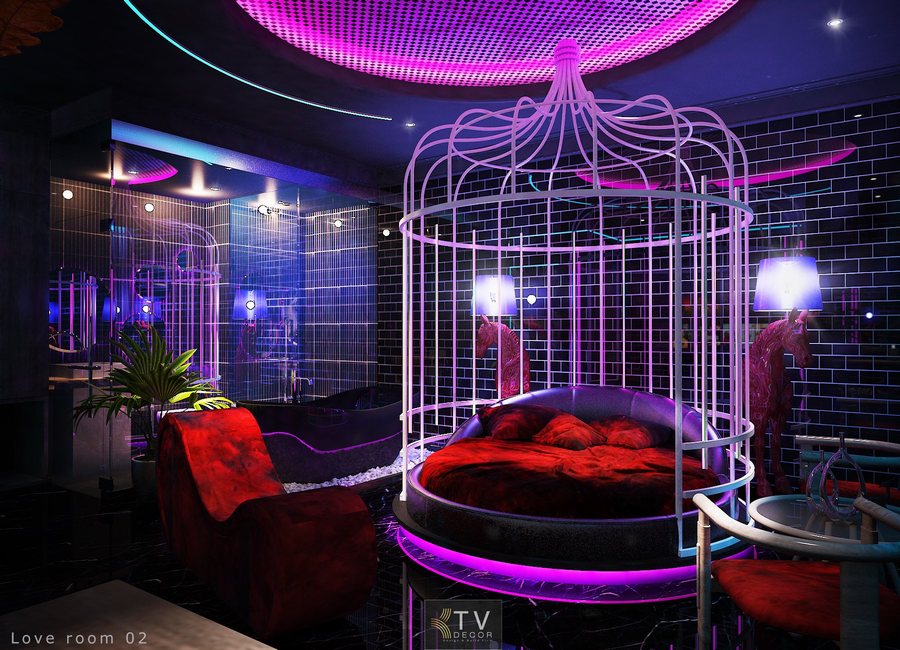 Phòng khách sạn Art Neon – Thiết kế thi công KTV Group