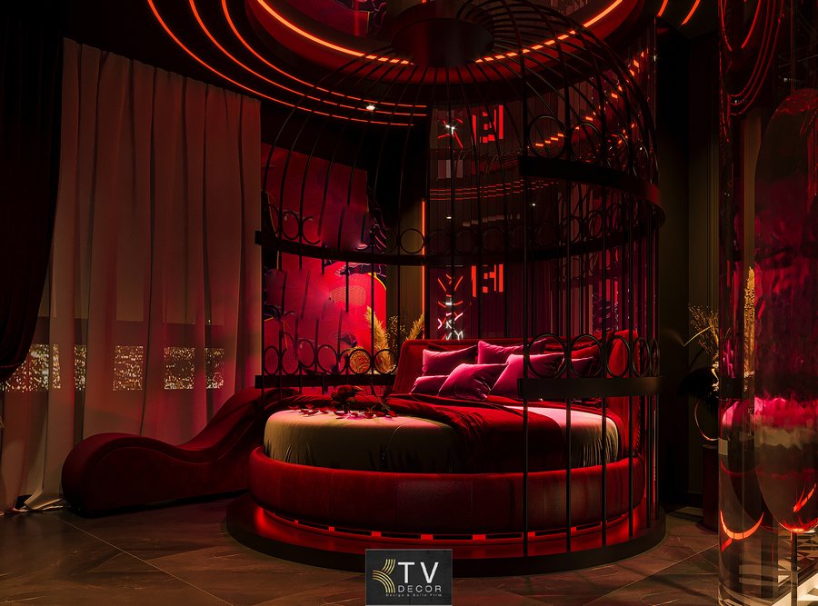 Thiết Kế Phòng Khách Sạn Chủ Đề Tình Yêu – Phong Cách Luxury Dark Romantic Concept