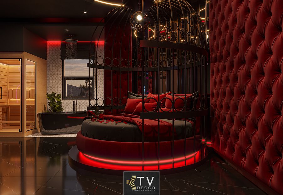 Thiết kế phòng khách sạn Dark Luxury – Concept Tổ Chim Nghệ Thuật – KTV Group 