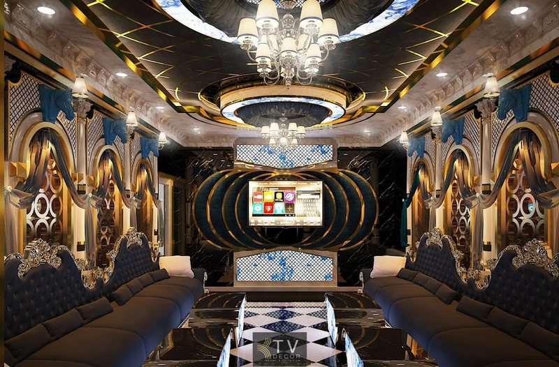 Không gian karaoke mang phong cách Tân cổ điển – Luxury, lấy cảm hứng từ kiến trúc châu Âu sang trọng: