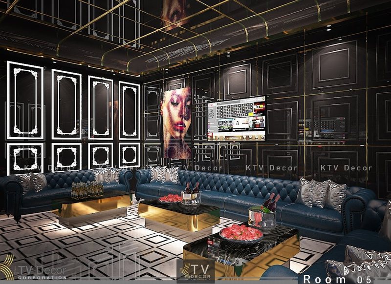 Nội thất Karaoke KTV Design hiện đại với sofa cao cấp và ánh sáng đẳng cấp Alt 3: Phòng Karaoke KTV Design chuyên nghiệp do KTV GROUP thực hiện