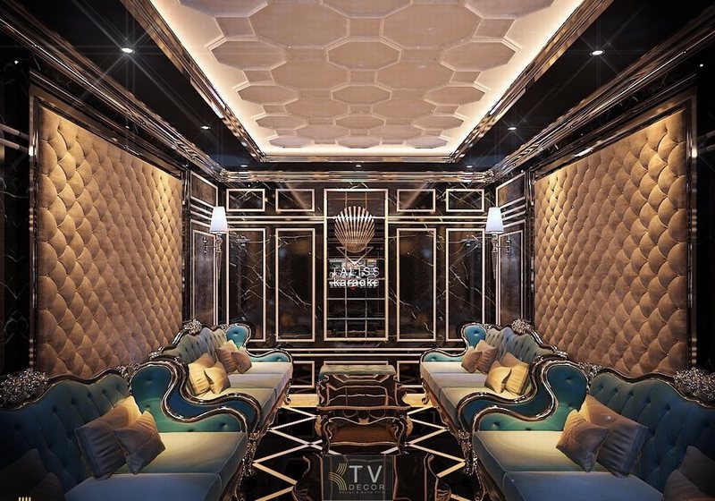 Nội thất Karaoke KTV Design cao cấp với sofa tân cổ điển