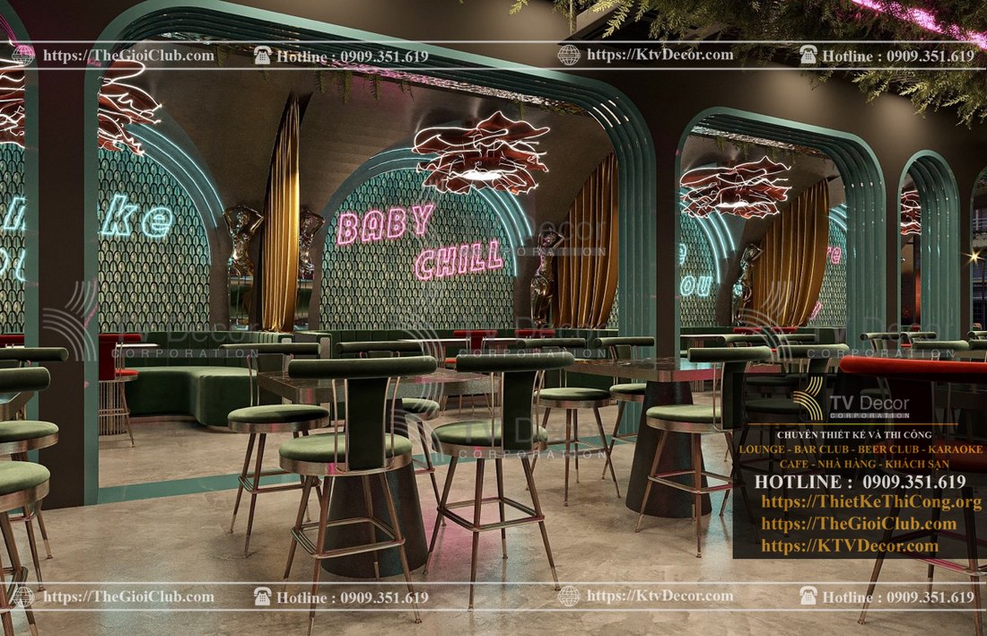 Thiết kế thi công Nhà hàng Lounge tại Quận 1 TPHCM - Baby chill -242 Trần Hưng Đạo  2