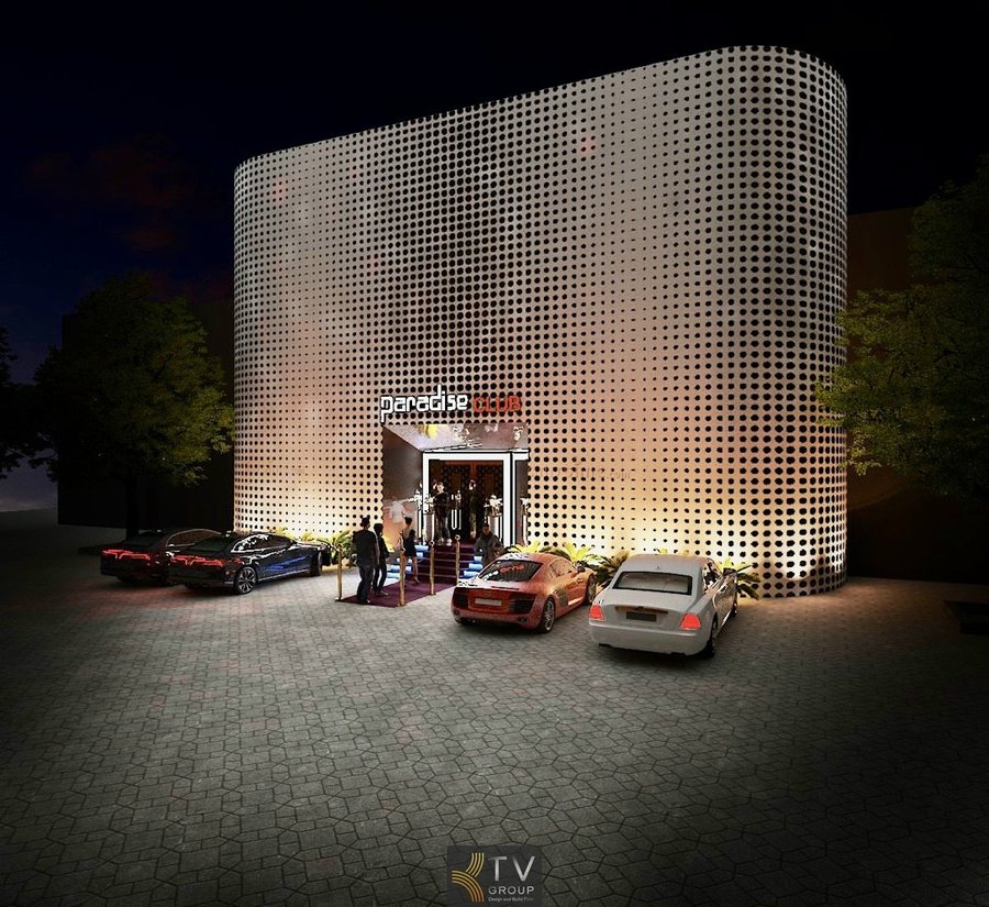 Không gian ngoại thất Club được thiết kế tối giản nhưng đẳng cấp, sử dụng hệ đèn LED mặt dựng tinh tế, lối vào trung tâm rõ ràng, tạo cảm giác cao cấp ngay từ ánh nhìn đầu tiên. 