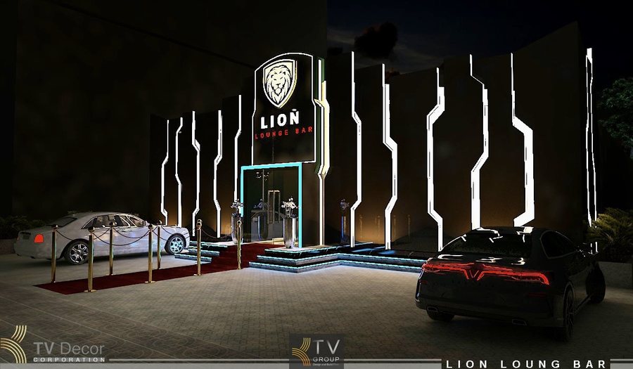 Thiết kế mặt tiền quảng cáo Lounge Bar