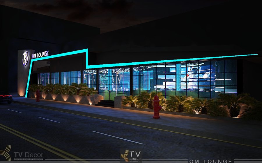 Thiết kế Lounge Bar tại Vũng Tàu theo phong cách hiện đại, mặt tiền LED nổi bật, không gian mở, tối ưu âm thanh – ánh sáng – decor phục vụ mô hình kinh doanh đêm 