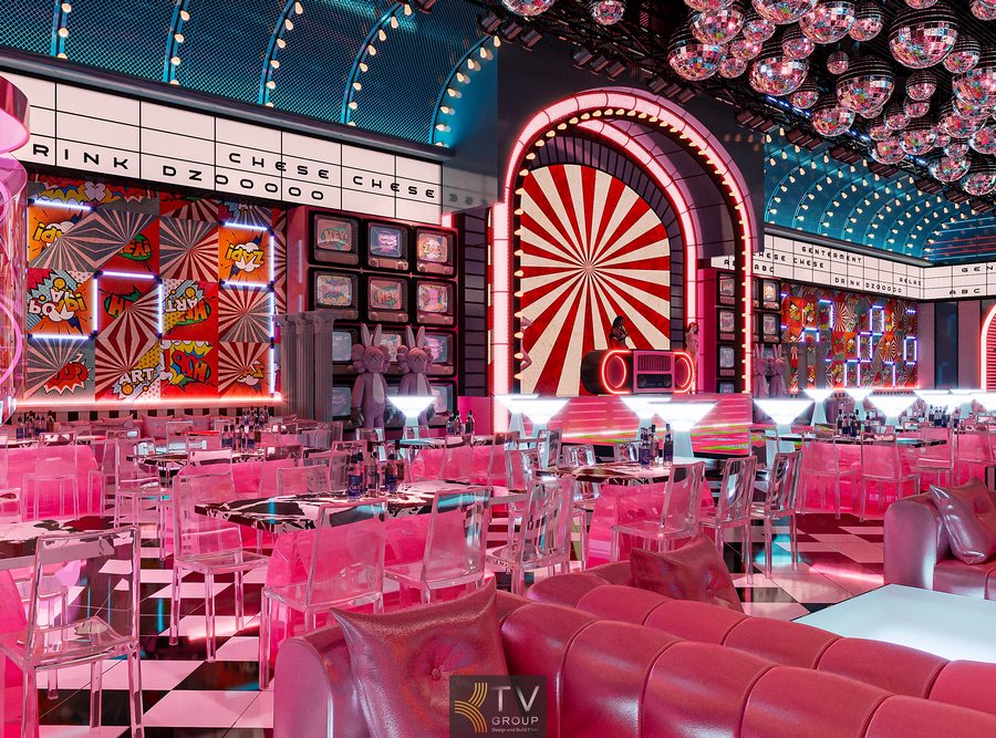 Thiết kế nội thất nhà hàng phong cách Disco Futuristic – KTV Group
