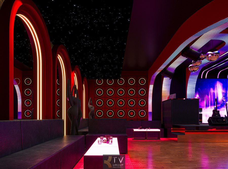 Thiết kế nội thất phòng trà cafe sử dụng gỗ, inox gương và LED tạo vẻ hiện đại cuốn hút 160 ký tự Trần trang trí bóng inox phản chiếu ánh sáng tạo hiệu ứng lung linh cho sân khấu phòng trà khiêu vũ