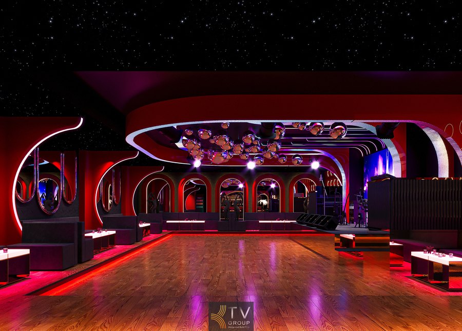 Không gian cafe phòng trà kết hợp khiêu vũ thiết kế tối ưu công năng hoạt động đêm và vận hành kinh doanh