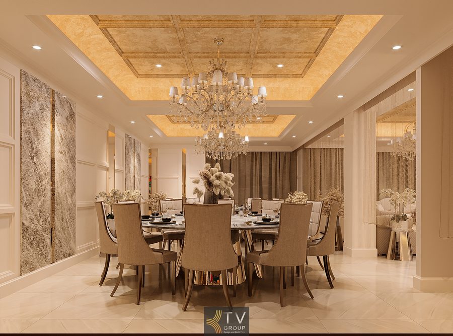 Phòng VIP nhà hàng đẳng cấp với bố cục hài hòa và trang trí hoa tinh xảo