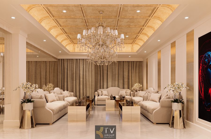 Thiết kế nội thất phòng VIP nhà hàng chuẩn 5 sao với vật liệu cao cấp Không gian phòng VIP nhà hàng bố trí bàn tiệc lớn phong cách Luxury