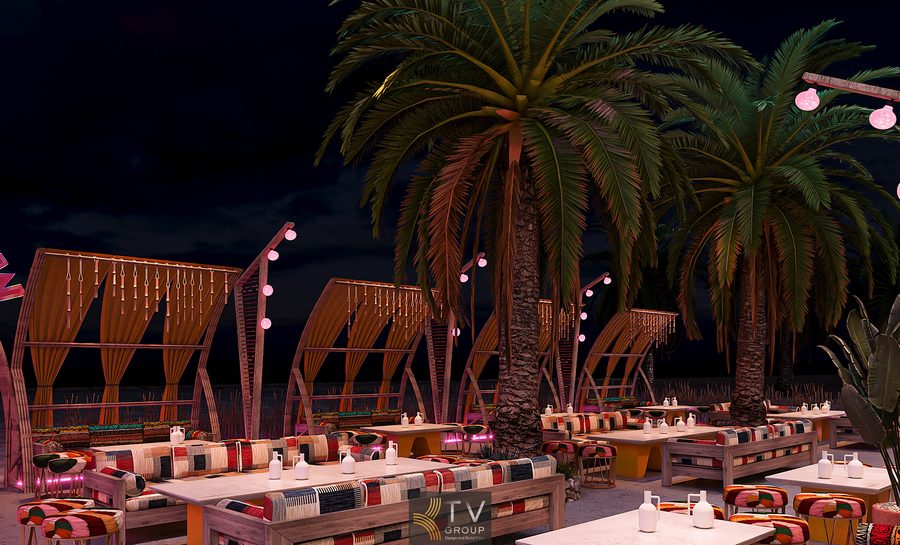 Thiết kế nhà hàng Coco Garden phong cách Thái là mô hình không gian mở lấy cảm hứng từ văn hóa nghỉ dưỡng nhiệt đới Đông Nam Á, nơi ẩm thực, cảnh quan và cảm xúc trải nghiệm được kết nối hài hòa. Đặc trưng của phong cách này nằm ở việc sử dụng cây xanh lớn, vật liệu tự nhiên như gỗ, mây tre, vải thô, kết hợp ánh sáng ấm và bố cục mở để tạo cảm giác thư giãn, gần gũi thiên nhiên.