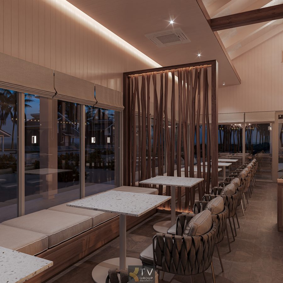Thiết Kế Nhà Hàng View Biển – Indoor Coastal Lounge Dining Beach Restaurant Club