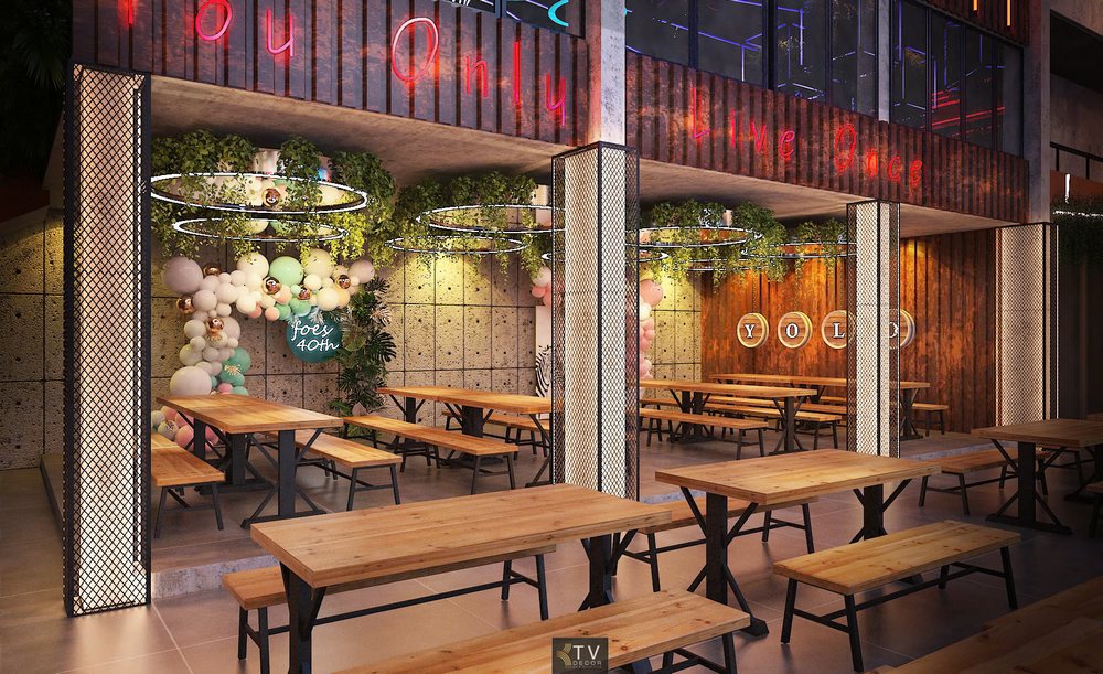 Thiết Kế Không Gian Chill Ngoài Trời Nhà Hàng Beer Food Garden | KTV Decor