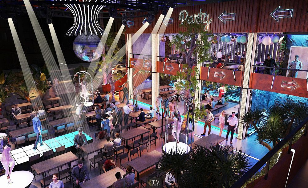 Không gian tổ chức tiệc Beer Food Garden rộng rãi, xanh mát