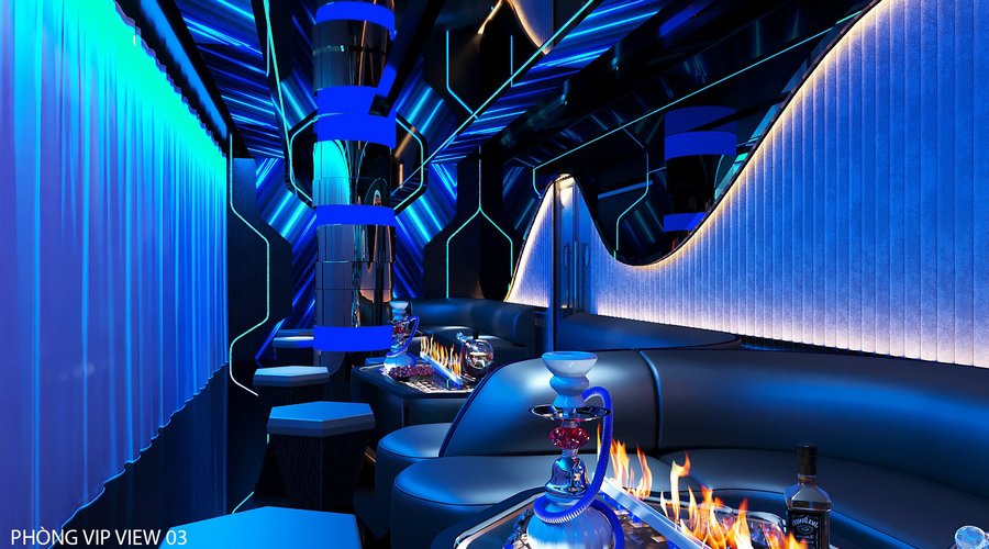 Phòng VIP Lounge Bar thiết kế futuristic, ánh sáng LED ấn tượng, không gian riêng tư cao cấp.  Giải pháp thiết kế thi công Lounge Bar tại TP.HCM tối ưu công năng và trải nghiệm nightlife. 