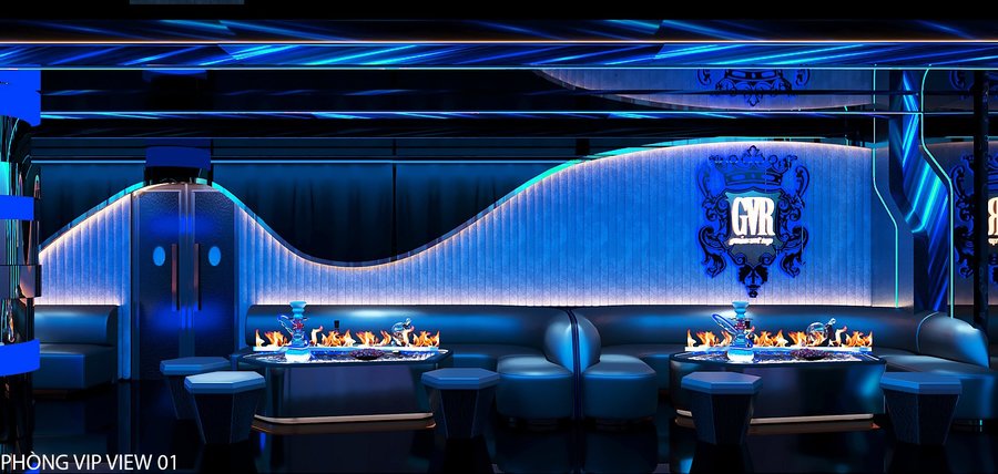 Thiết kế thi công Lounge Bar tại TP.HCM với phòng VIP riêng phong cách futuristic, ánh sáng LED hiện đại, tối ưu công năng, nâng tầm trải nghiệm và hiệu quả kinh doanh. 