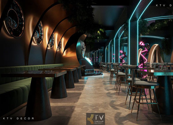 Thiết kế thi công nhà hàng phong cách Lounge Beer Garden