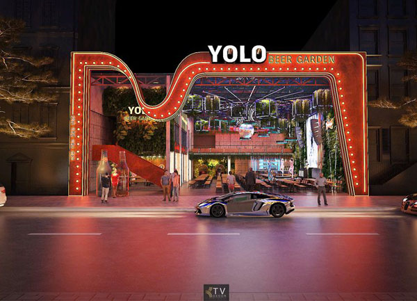 Thiết kế thi công mặt tiền quảng cáo nhà hàng Garden